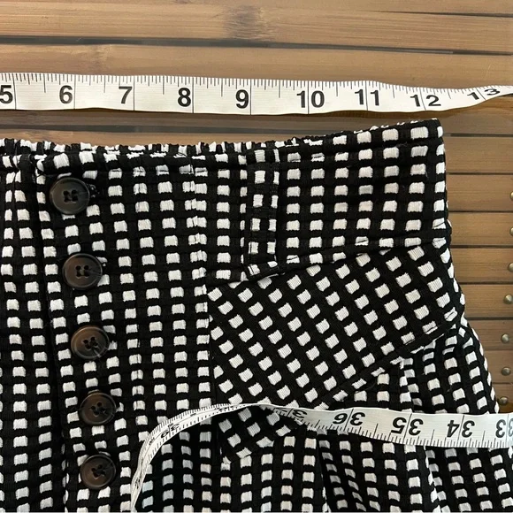 MAEVE black and white checkered high rise wide leg cropped pants - Picture 8 of 8